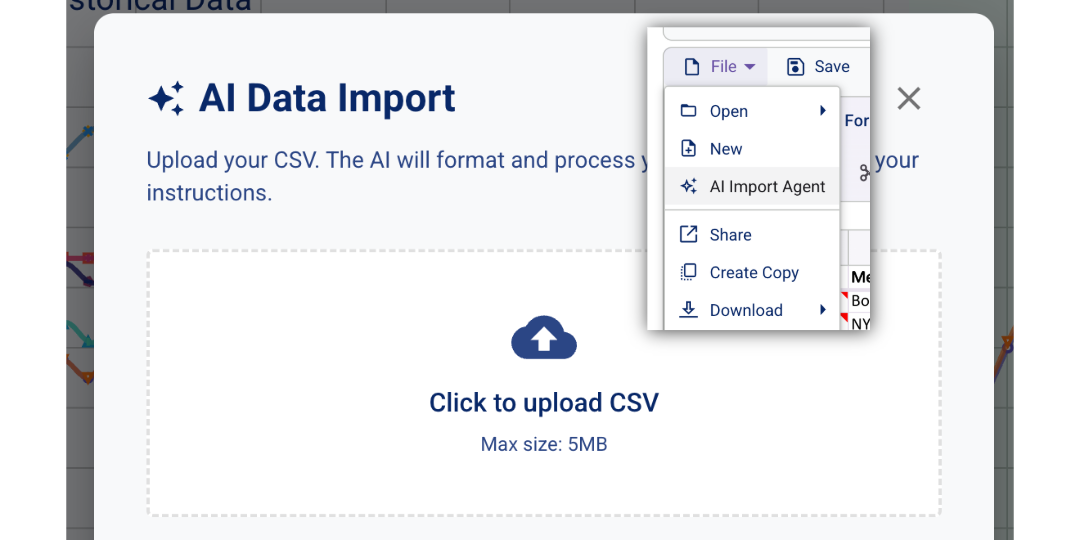 Screenshot: Import Menu & ETL Agent